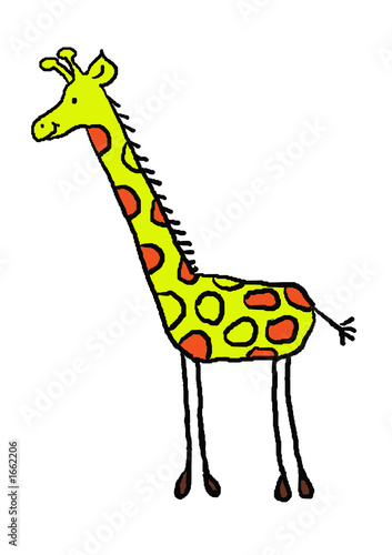 Funny smiling giraffe vector illustration #1662206