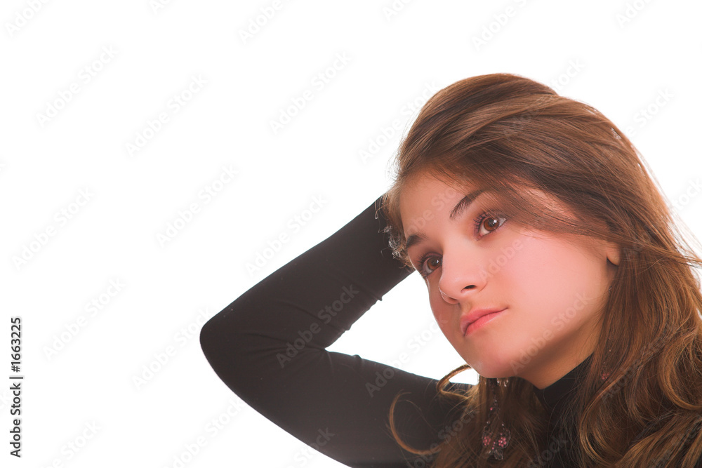 Obraz premium brunete isolated on white