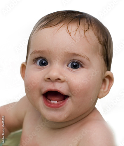 bathing baby