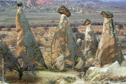 stone formations in cappadocia, turkey