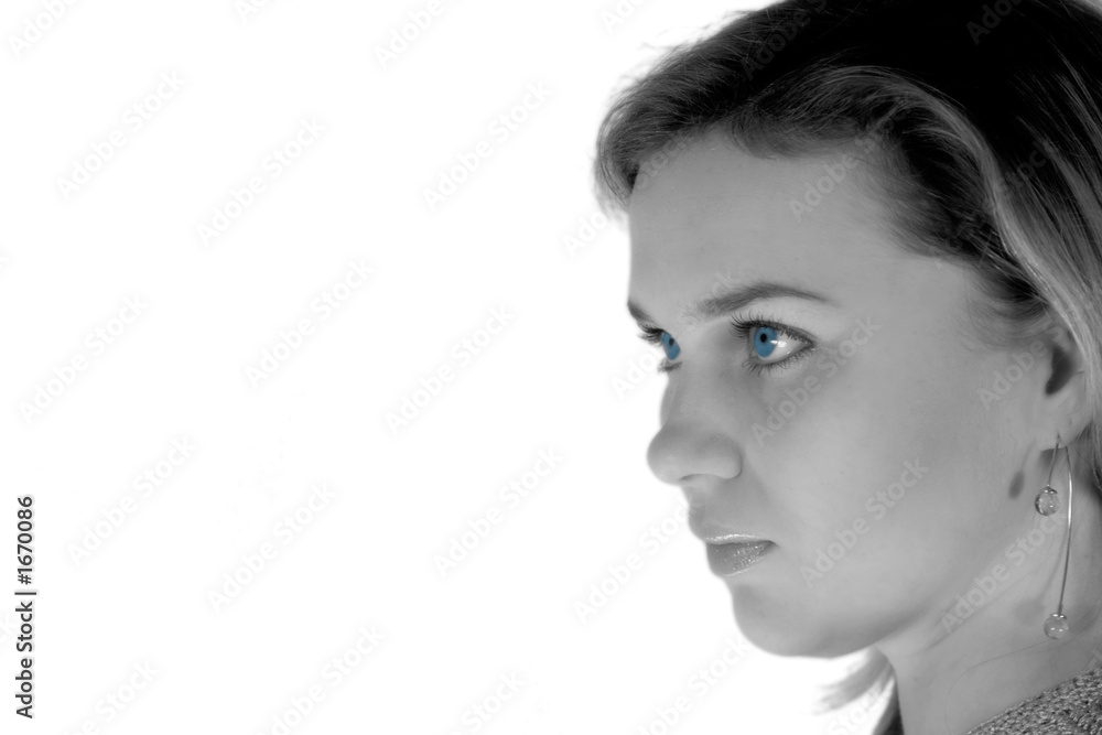 Fototapeta premium close-up of a beautiful face on a white background