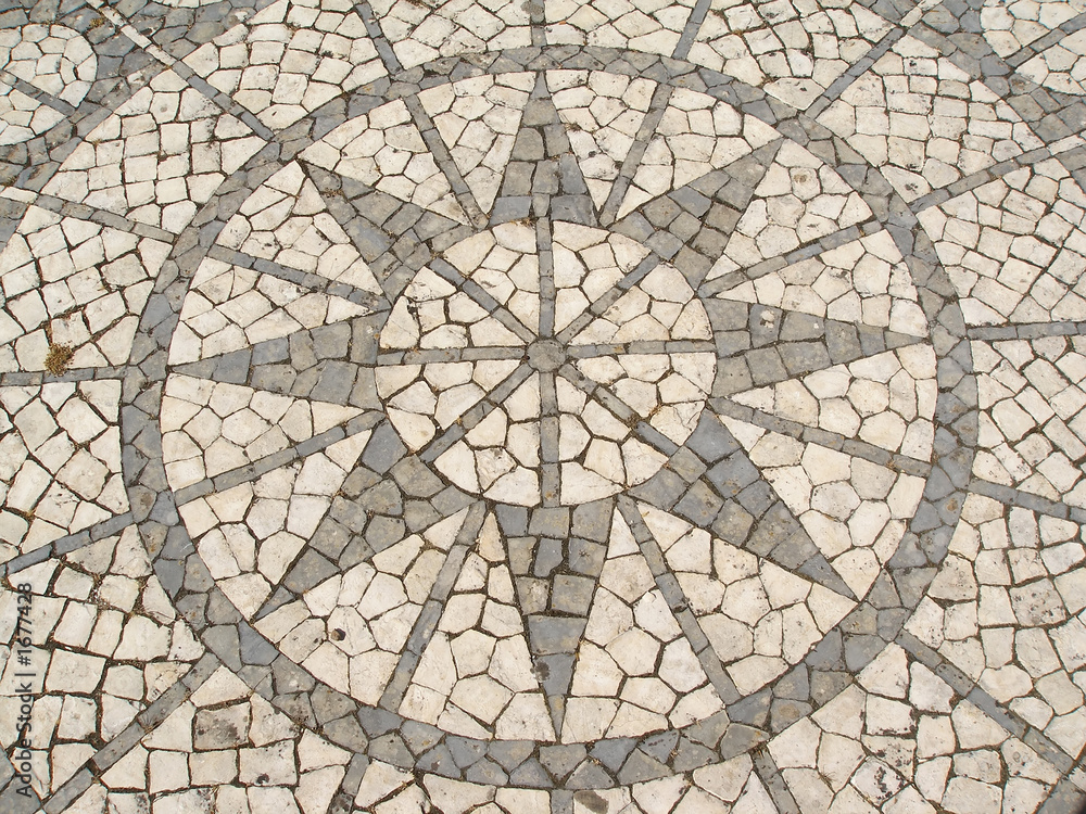 mosaic in a portuguese sidewalk