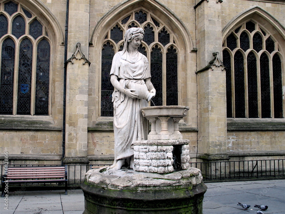 fountain at bath cathedral
