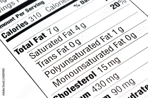 nutritional label