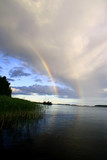 lake ladoga. a rainbow.