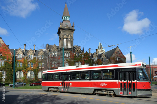 Photography toronto streetcar with fall ivy