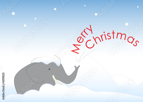 mr elephant in the christmas snow