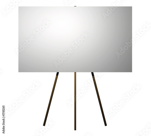 easel with blank sign