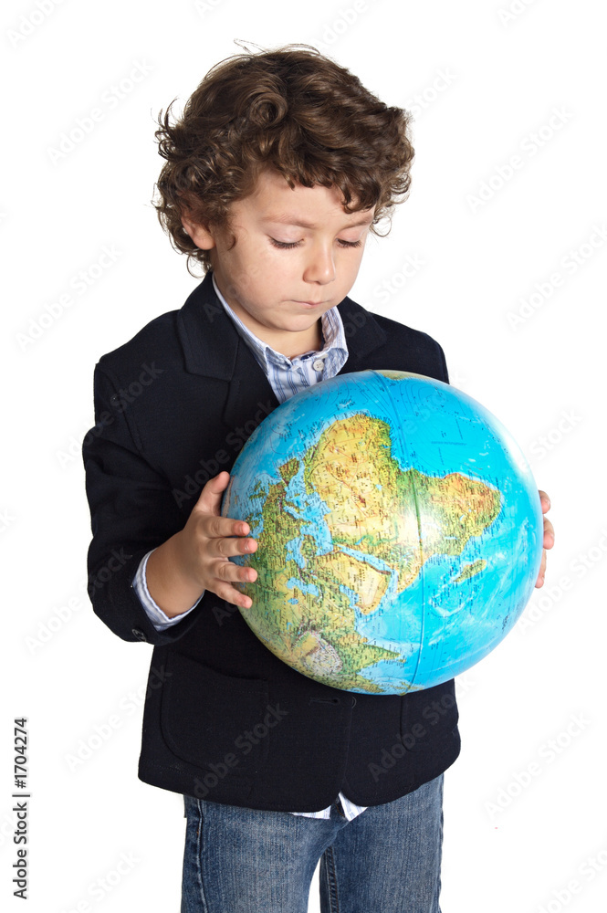 adorable boy worried about the planet earth adorable boy worried about the planet earth