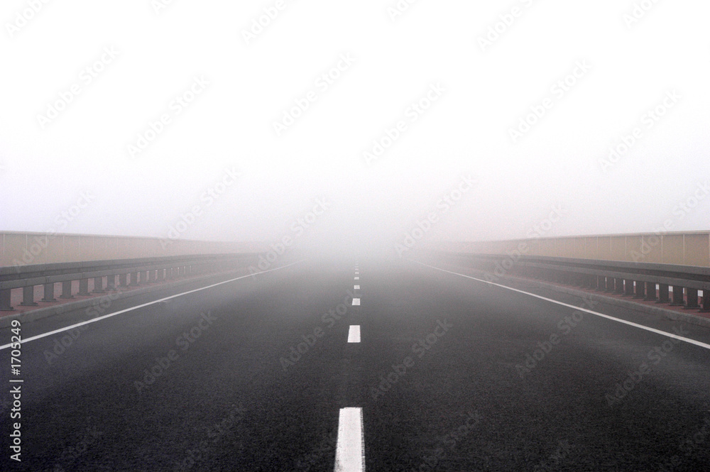 Fototapeta premium over the bridge on the fog