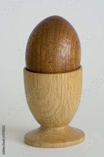 wooden egg in eggcup