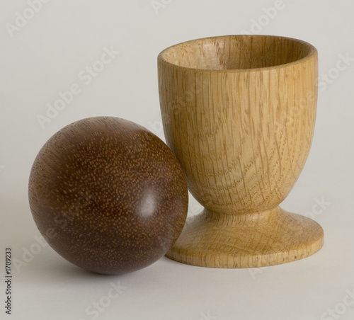 wooden egg and eggcup