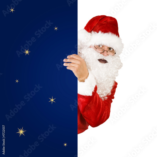 santa claus on white with path