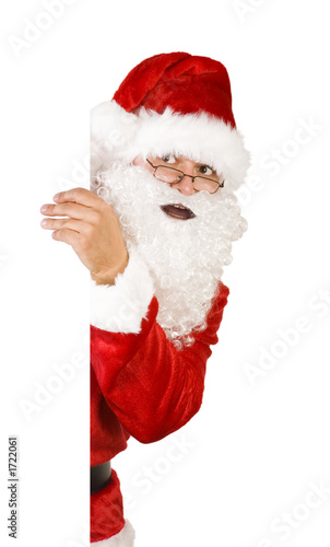 santa claus on white with path