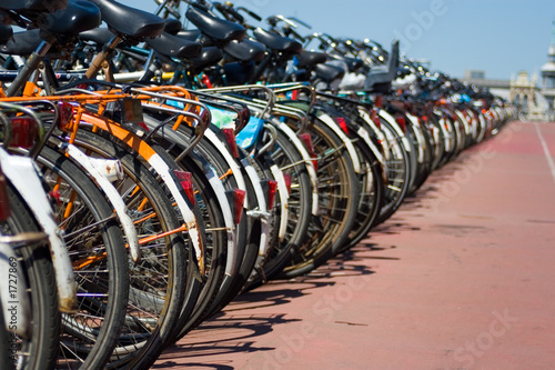 Photography parked bikes