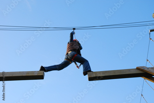 courageous woman taking a big risky step