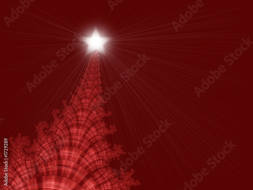 Canvas Print christmas tree with star tree topper (red)