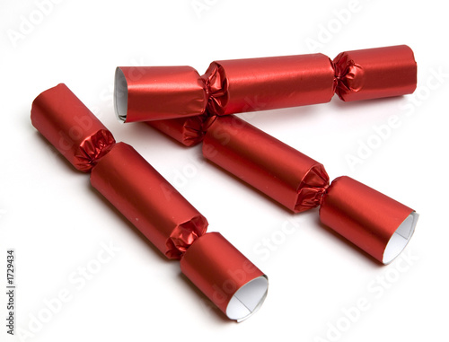 three red party crackers