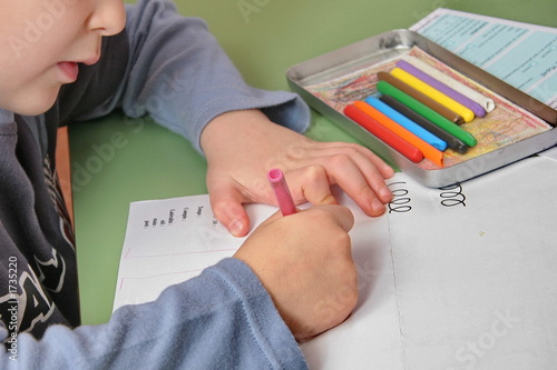 enfant dessinant photo