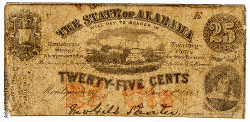 25 cent confederate bank note