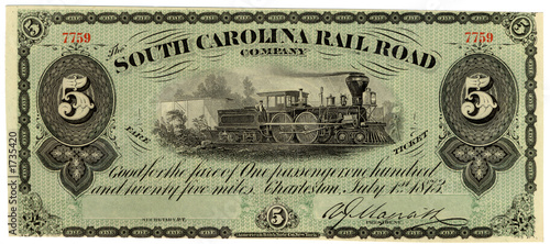 vintage south carolina railroad ticket