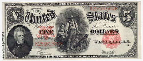 vintage five dollar bill photo