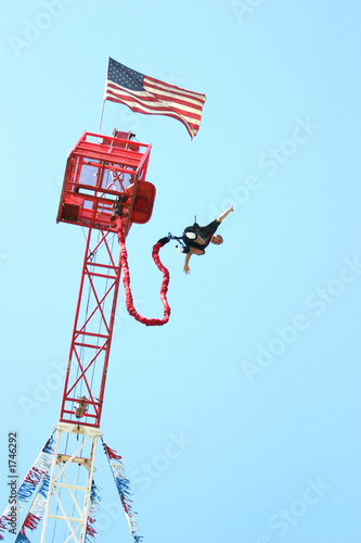 Fotobehang bungee jumper with tower