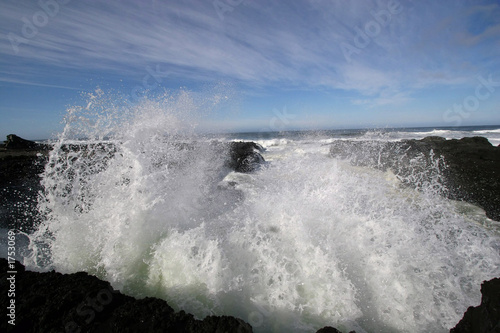 ocean wave spray.