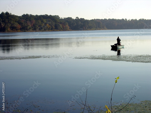 fisherman on lake