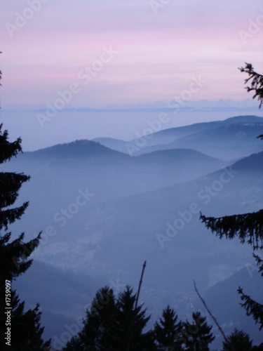 soleil couchant sur les vosges