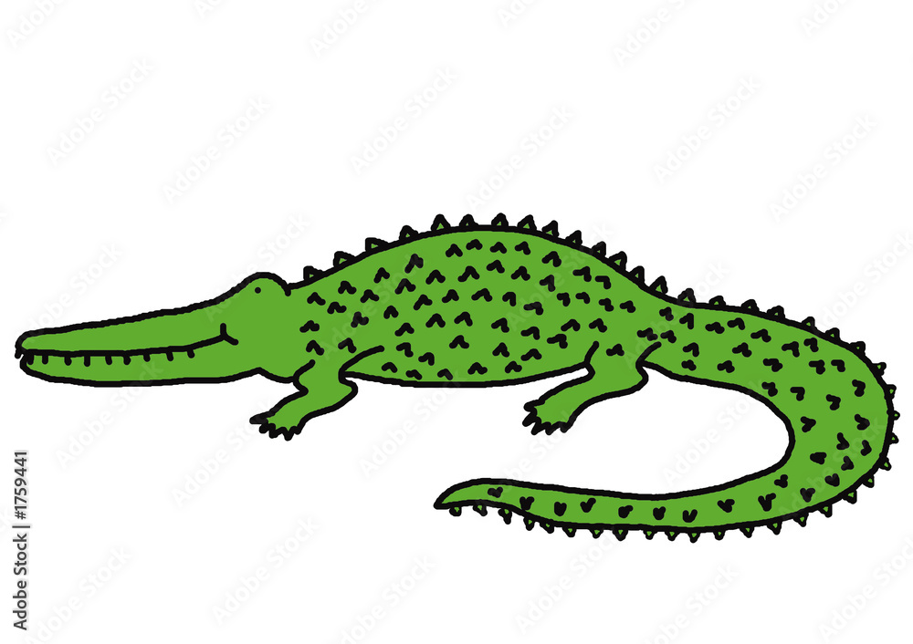 Naklejka premium Funny crocodile on white background 
