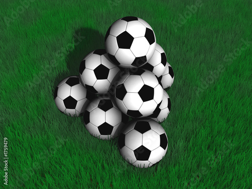 3d rendering of soccerballs