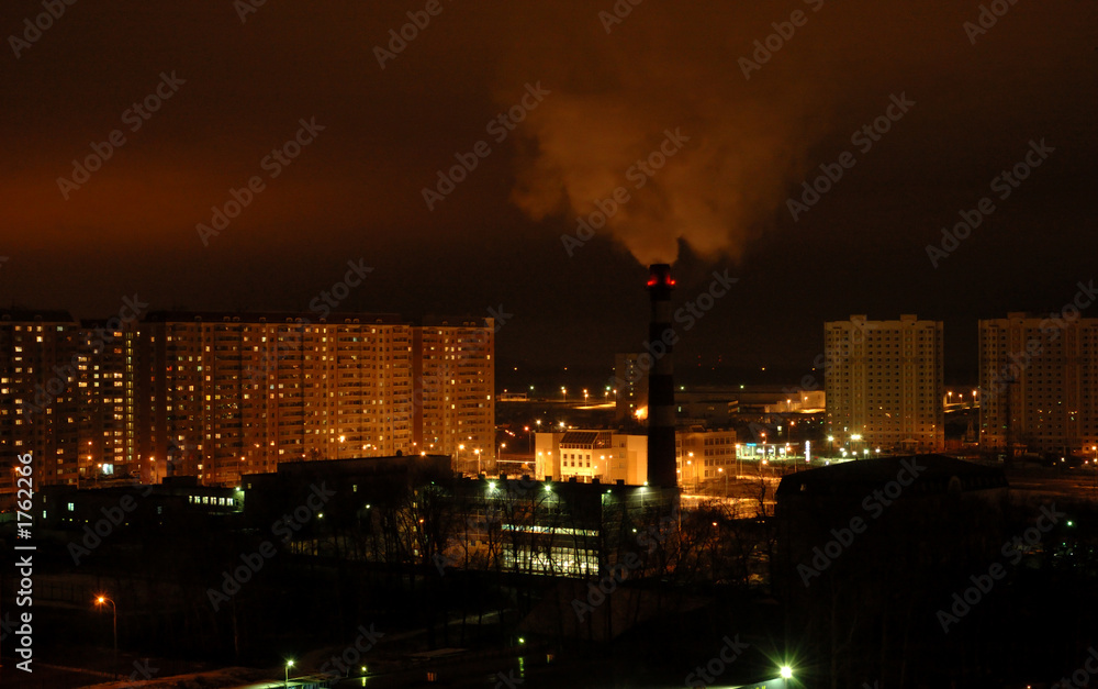 Fototapeta premium smoking pipe in the city