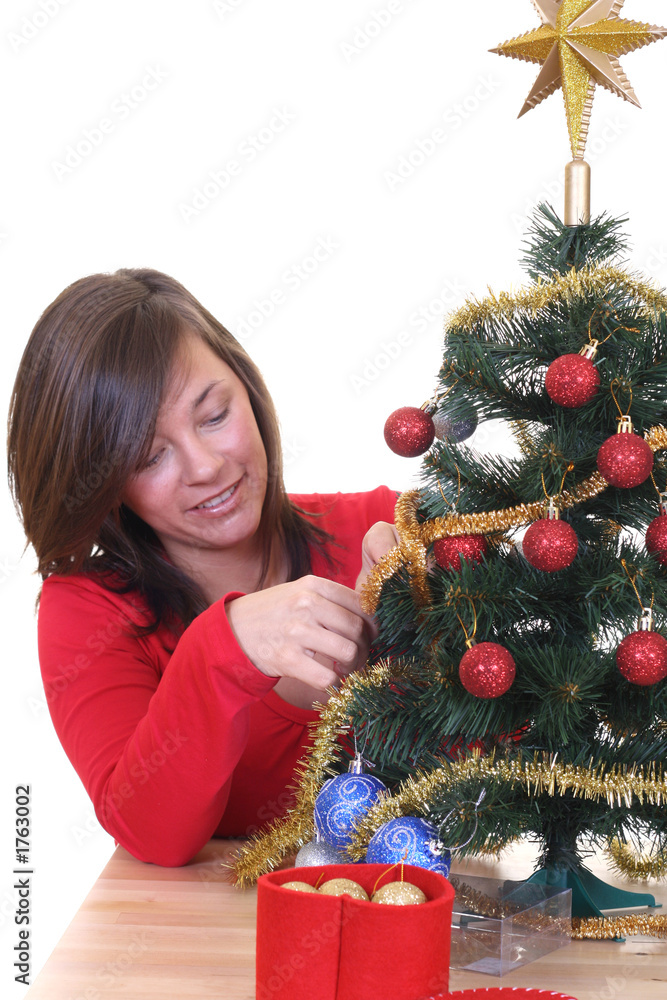 trimming the christmas tree