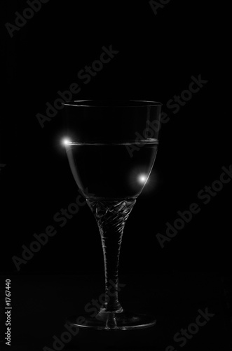 wine glass on the black background