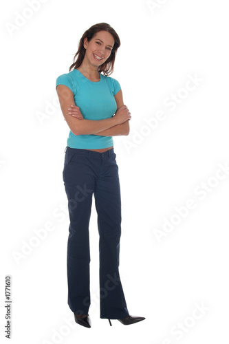 woman standing with arms folded