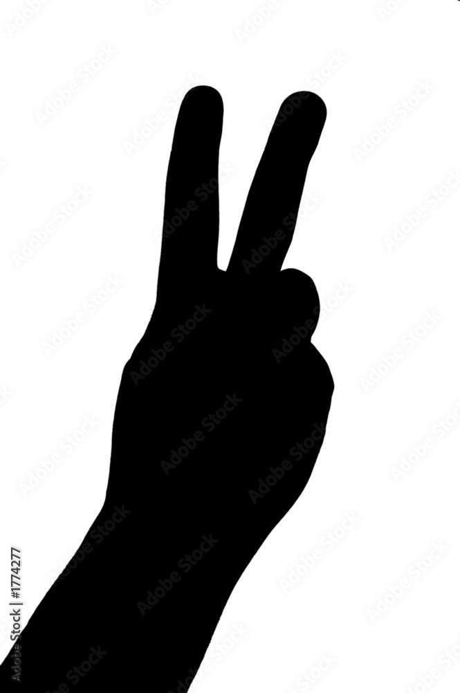 Obraz premium hand gesture silhouette