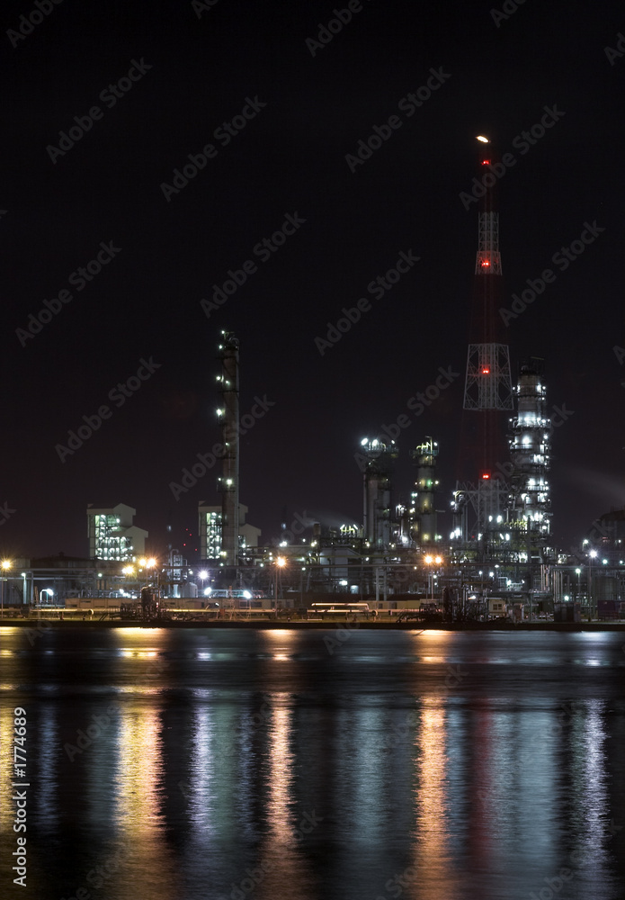 petrochemical plant in the night
