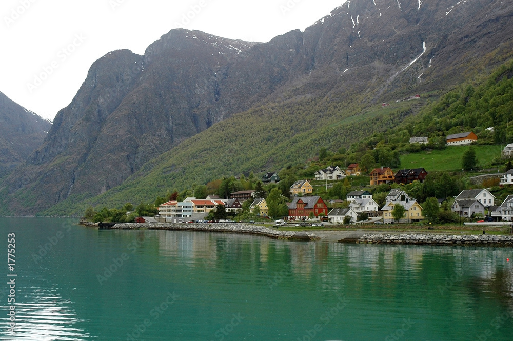 norwegian village on a fjord