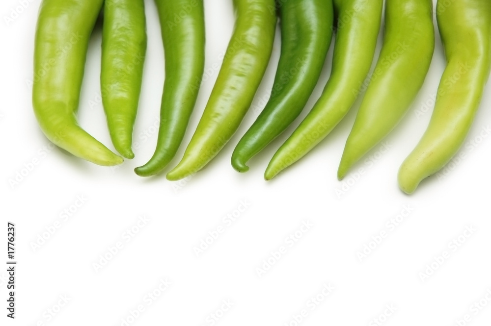 green chillies in a row green chillies in a row