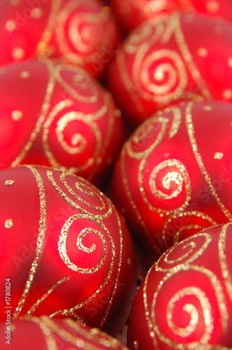 rows of christmas balls