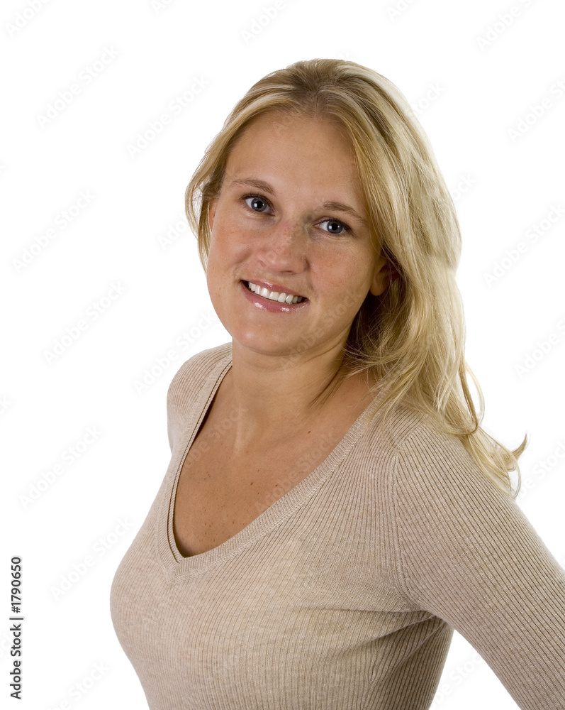beautiful blonde woman casual portrait
