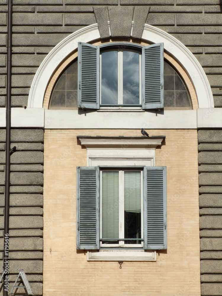 windows in rome (italy).