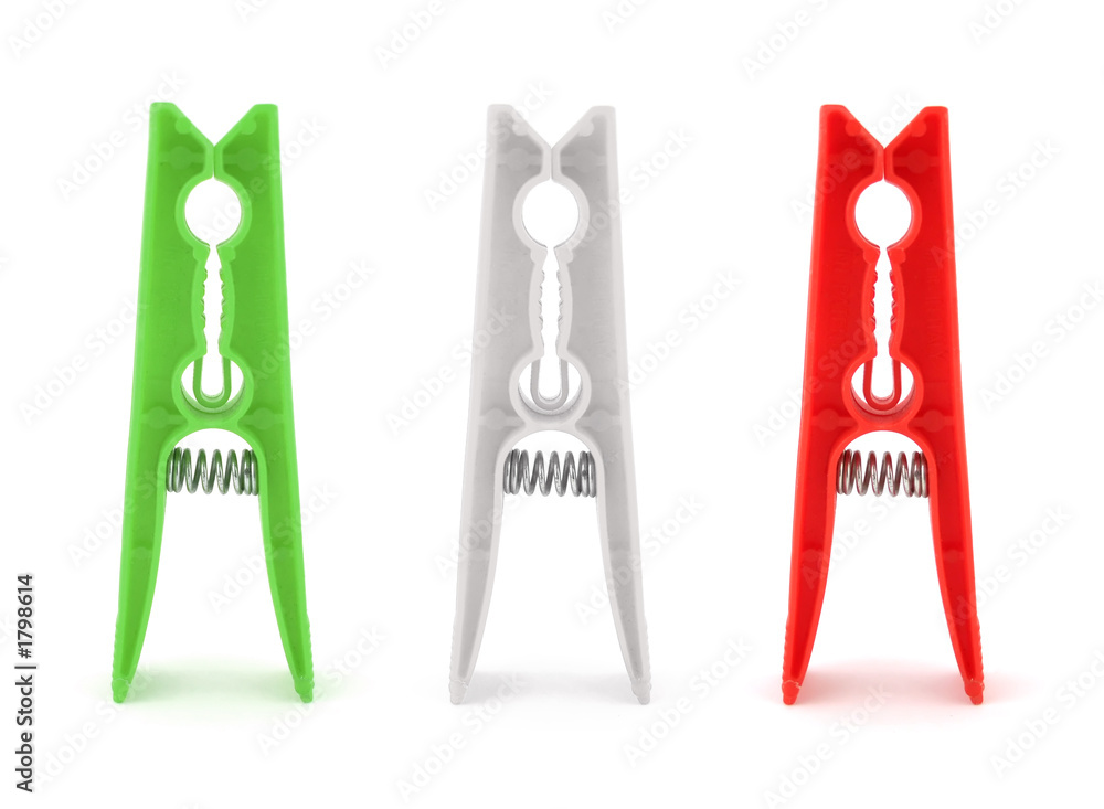 isolated red white and green pegs isolated red white and green pegs