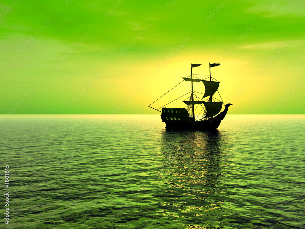 Obraz premium ship_sunset_la