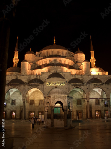 the blue mosque by night