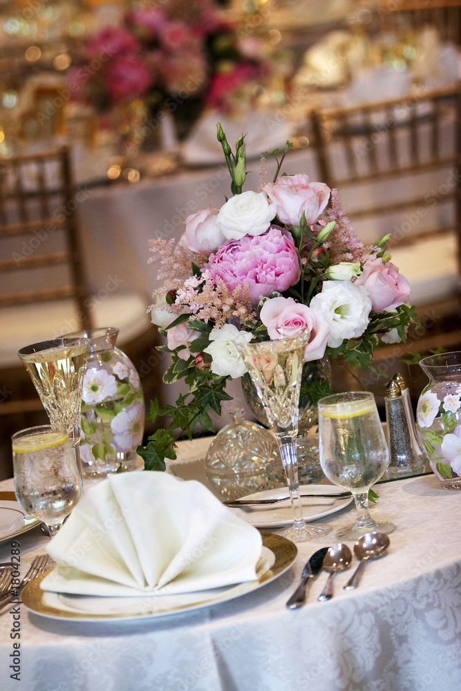 wedding tables set for fine dining