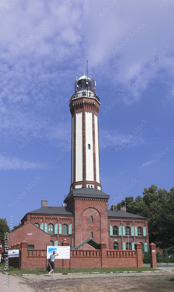 lighthouse (pogorzelica ) at coast of baltyk - pol