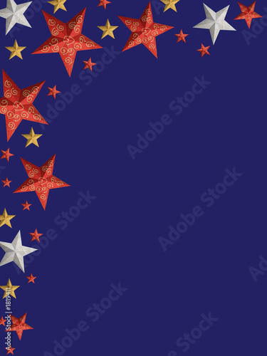 colored christmas stars - isolated