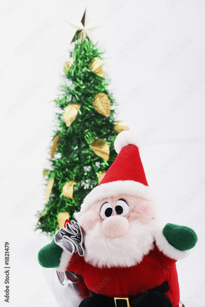 christmas tree & santa claus doll
